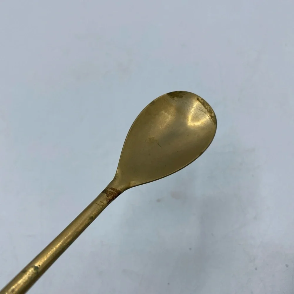 Vintage Brass Barware Bottle Opener Hammer /ice pick Wood Handle Stirring Spoon